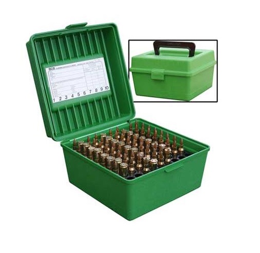 Rifle Cartridge Box MTM R-100-Mag Deluxe Green Magnum Calibers - Rifle cartridge boxes - 341300 - 1