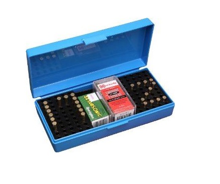MTM Rimfire Ammo Box 100rnd Blue - Rifle cartridge boxes - 341600 - 1