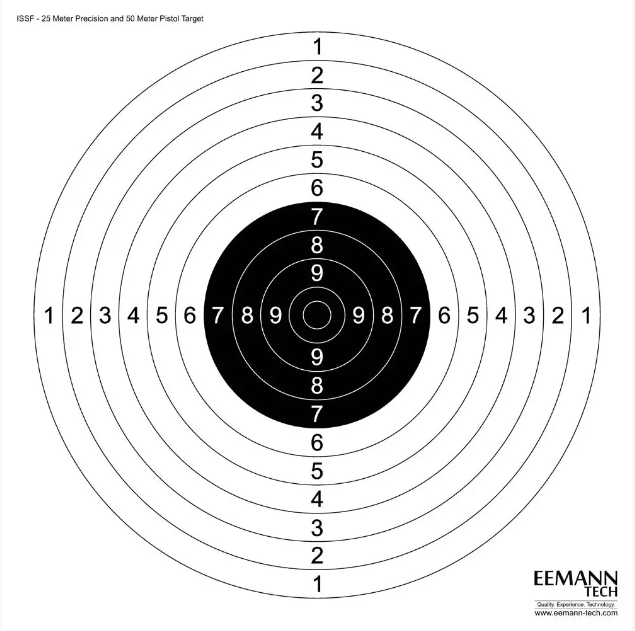 Pistol Target 25m - Zeroing targets and classic targets - ET-222100-20 - 1