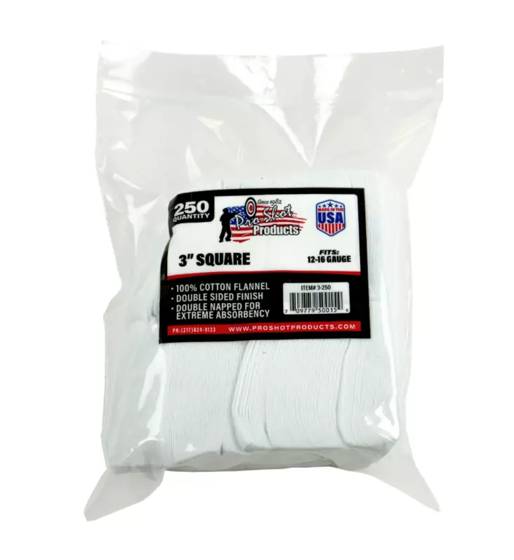 Pro-Shot 12 - 16 GA Cleaning Patch - Cleaning pads - 3-250 - 2