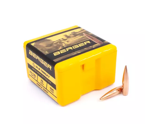 .224 Berger 75 gr VLD Target 100 pcs - 224 (222; 223; 5.56) rifle bullets - 22421 - 2