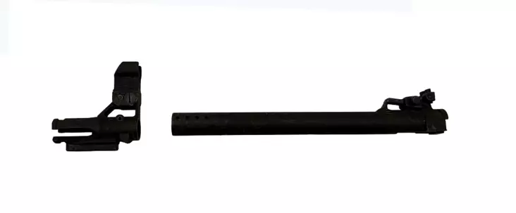 Sako M78 rauta tähtäinpaketti. Etutähtäin / Liekinsammutin - Takatähtäin / Kaasuputki - Used gun parts - vaihto03041 - 1