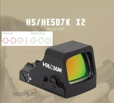 Holosun HS 507K X2 Red Dot Sight - Open reflex red dot sights - HS507K-X2 - 2