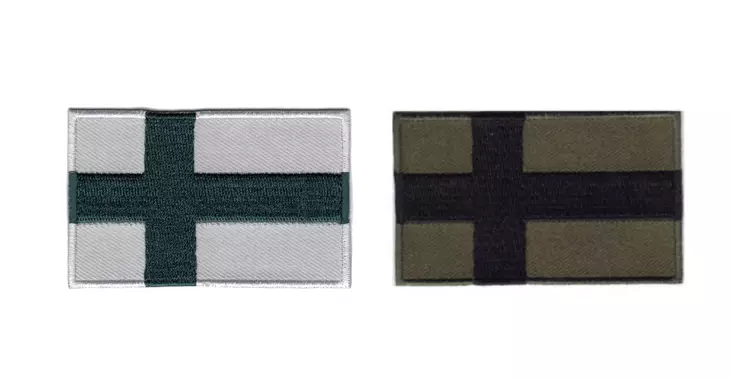 Finnish flag velcro fabric patch 77x47mm field colors - Sleeve badges and velcro badges - AW-Merkki-12 - 2