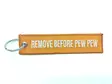 Remove Before Pew Pew keychain orange / white - Chamber flags and keychains - AW4003 - 1