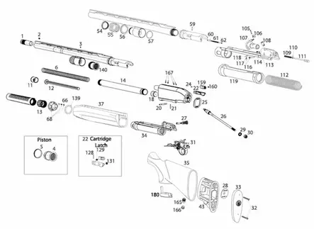 Beretta 1301 Bolt Release Lever - Beretta 1301 shotgun spare parts - 40110C5F184 - 3
