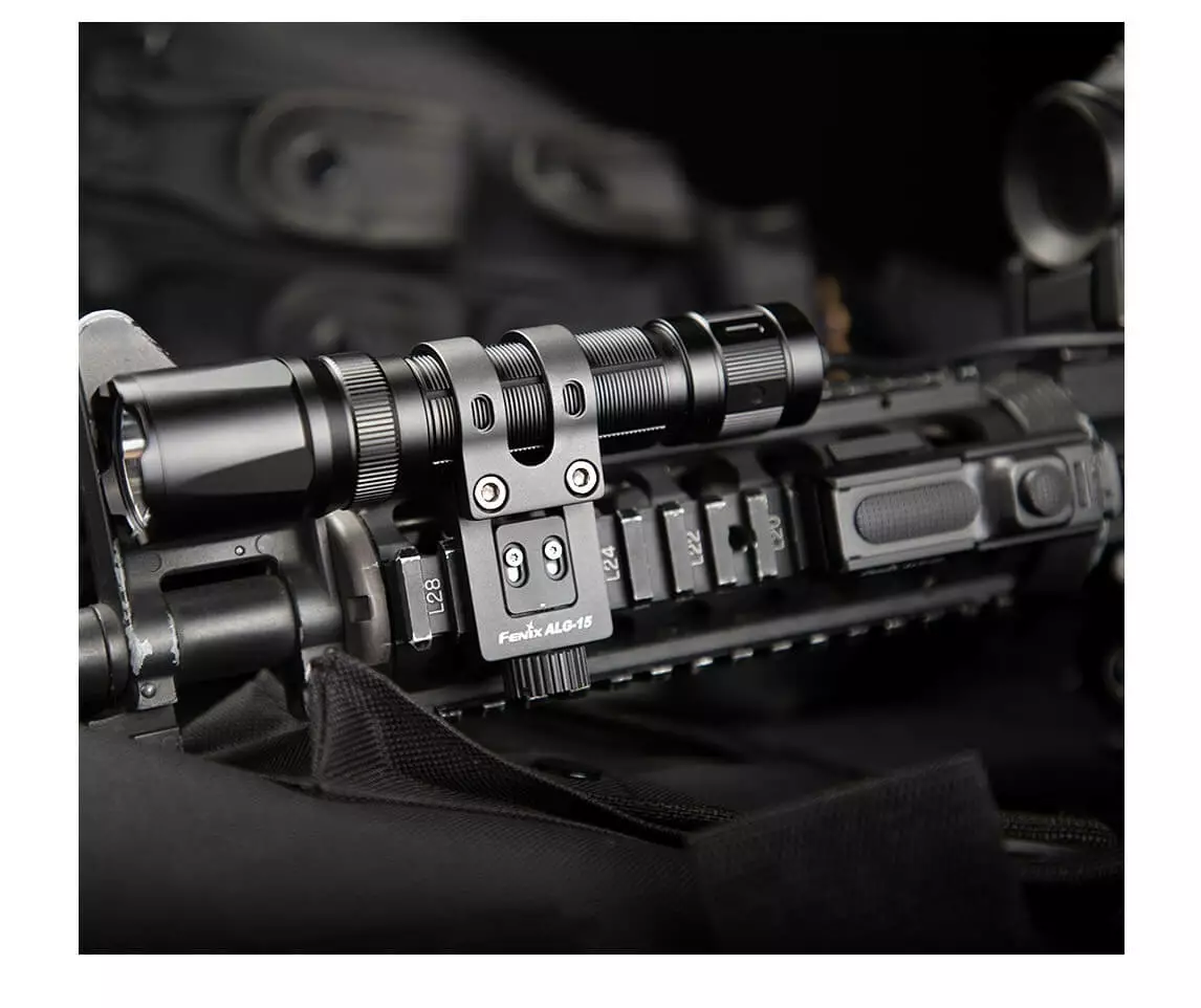 fenix flashlight ar 15 GL07 Quick Release Weapon Light making it an indispensable companion for outdoor activities like search and rescue Fenix ALG-15 Light Bracket Picatinny