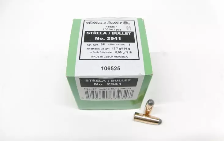8mm S&B 12.7g/196gr SP pack of 100 - 8 mm rifle bullets - 16525 - 1