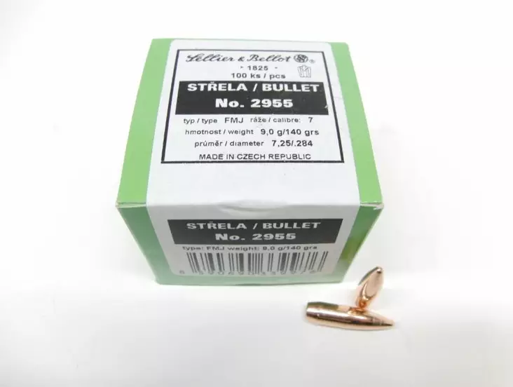 7mm S&B 9g/140gr FMJ, 100 pieces - 7 mm rifle bullets - 8590690339976 - 1