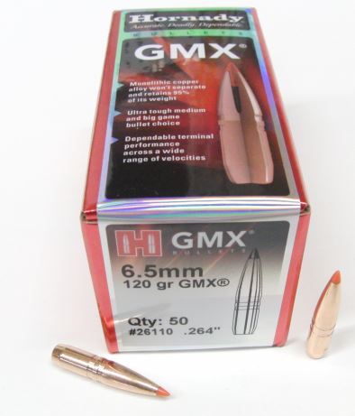 6.5mm Hornady 7.8g / 120gr GMX Copper Bullet 50pcs - 6.5mm rifle bullets - 201750-G - 1