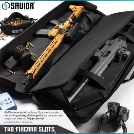 Savior Equipment American Classic Double aselaukku 32" / 81 cm - Soft gun cases - RB-3312DG-V1-BK - 2