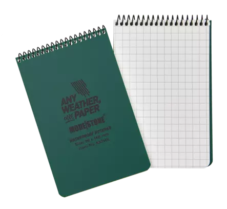 Modestone Waterproof Notebook 96x148mm Green, 50 Sheets, 100 Pages - Note-taking and writing tools - A33MIL - 1